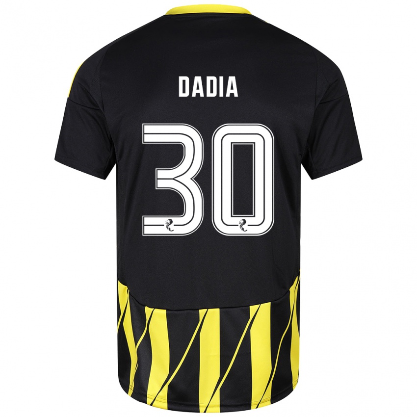 Mænd Or Dadia #30 Sort Gul Udebane Spillertrøjer 2024/25 Trøje T-Shirt