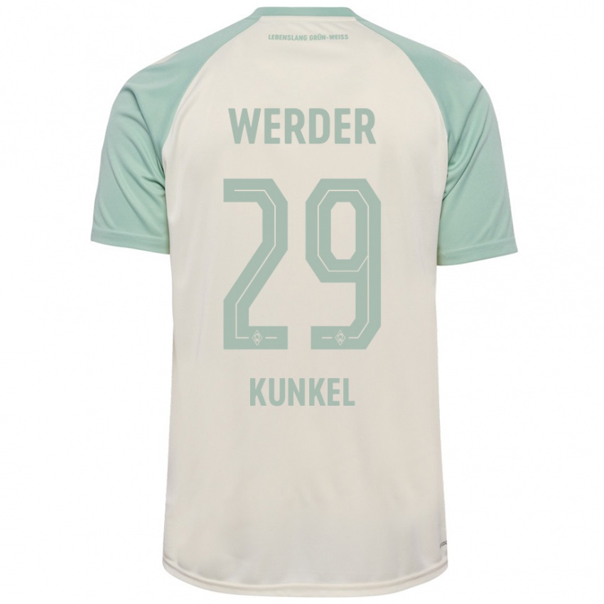 Mænd Melina Kunkel #29 Råhvid Lysegrøn Udebane Spillertrøjer 2024/25 Trøje T-Shirt