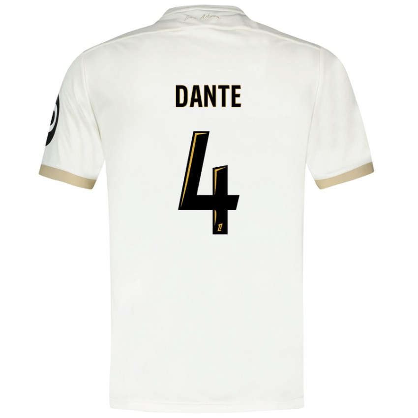 Mænd Dante #4 Hvidguld Udebane Spillertrøjer 2024/25 Trøje T-Shirt