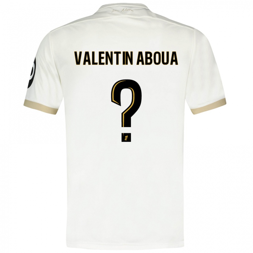 Mænd Louis Valentin Aboua #0 Hvidguld Udebane Spillertrøjer 2024/25 Trøje T-Shirt