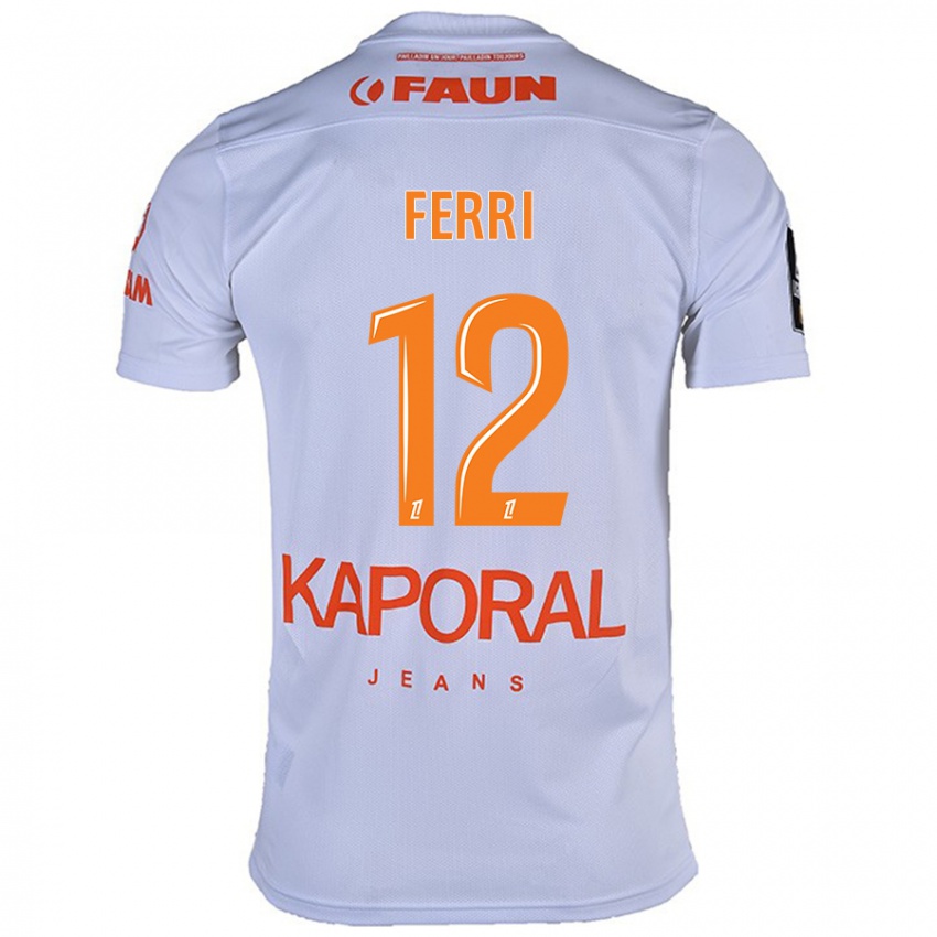 Mænd Jordan Ferri #12 Hvid Udebane Spillertrøjer 2024/25 Trøje T-Shirt