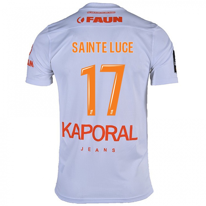 Mænd Théo Sainte-Luce #17 Hvid Udebane Spillertrøjer 2024/25 Trøje T-Shirt