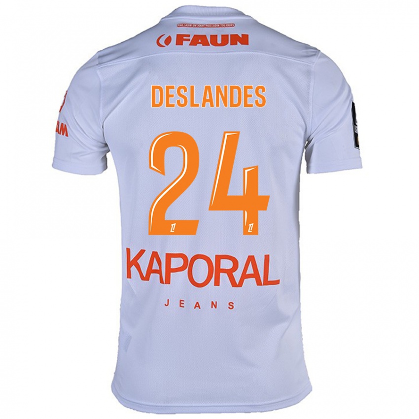 Mænd Océane Deslandes #24 Hvid Udebane Spillertrøjer 2024/25 Trøje T-Shirt