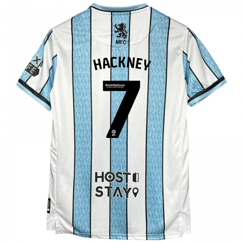 Mænd Hayden Hackney #7 Hvid Blå Udebane Spillertrøjer 2024/25 Trøje T-Shirt