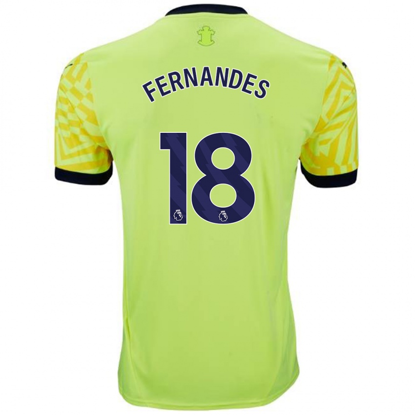 Mænd Mateus Fernandes #18 Gul Udebane Spillertrøjer 2024/25 Trøje T-Shirt