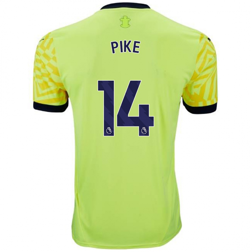 Mænd Molly Pike #14 Gul Udebane Spillertrøjer 2024/25 Trøje T-Shirt