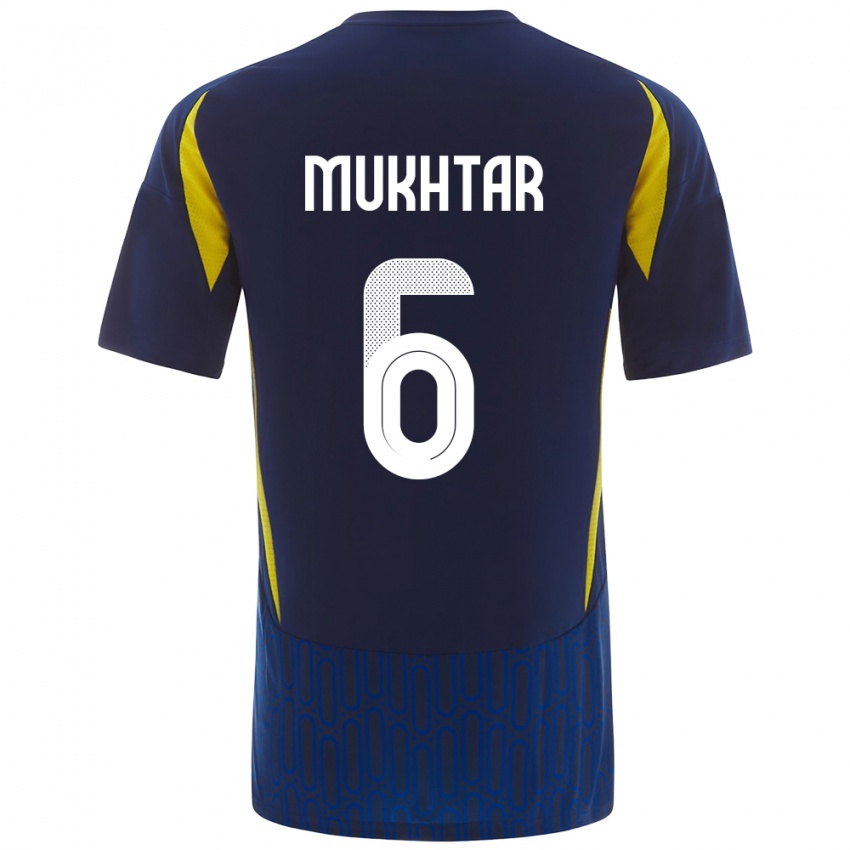 Mænd Mukhtar Ali #6 Blå Gul Udebane Spillertrøjer 2024/25 Trøje T-Shirt