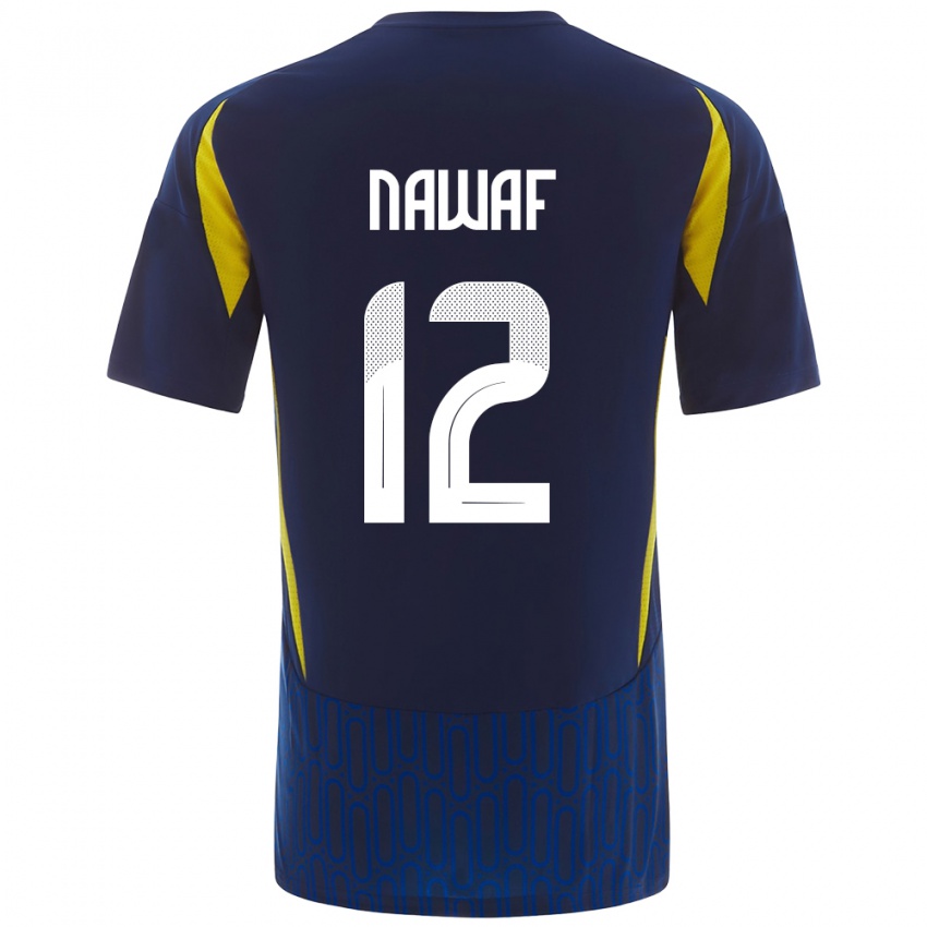 Mænd Nawaf Al-Boushal #12 Blå Gul Udebane Spillertrøjer 2024/25 Trøje T-Shirt