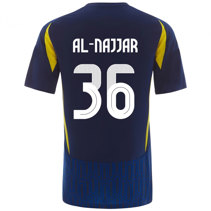 Mænd Raghed Al-Najjar #36 Blå Gul Udebane Spillertrøjer 2024/25 Trøje T-Shirt