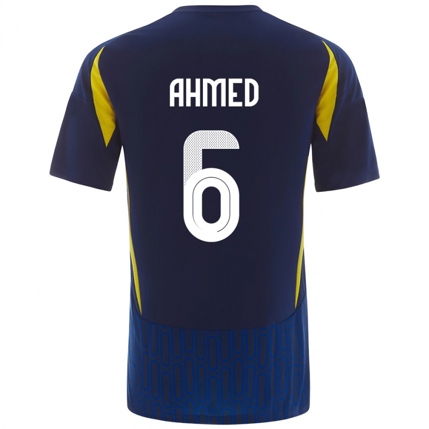 Mænd Aseel Ahmed #6 Blå Gul Udebane Spillertrøjer 2024/25 Trøje T-Shirt