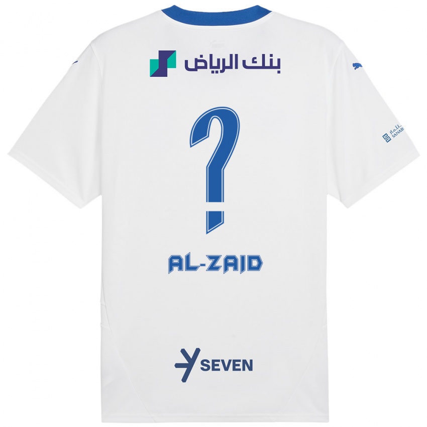 Mænd Suhayb Al-Zaid #0 Hvid Blå Udebane Spillertrøjer 2024/25 Trøje T-Shirt