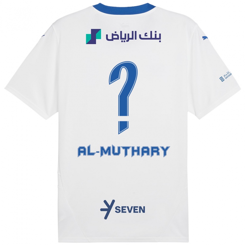 Mænd Saad Al-Muthary #0 Hvid Blå Udebane Spillertrøjer 2024/25 Trøje T-Shirt