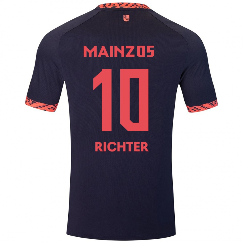 Mænd Marco Richter #10 Blå Koralrød Udebane Spillertrøjer 2024/25 Trøje T-Shirt