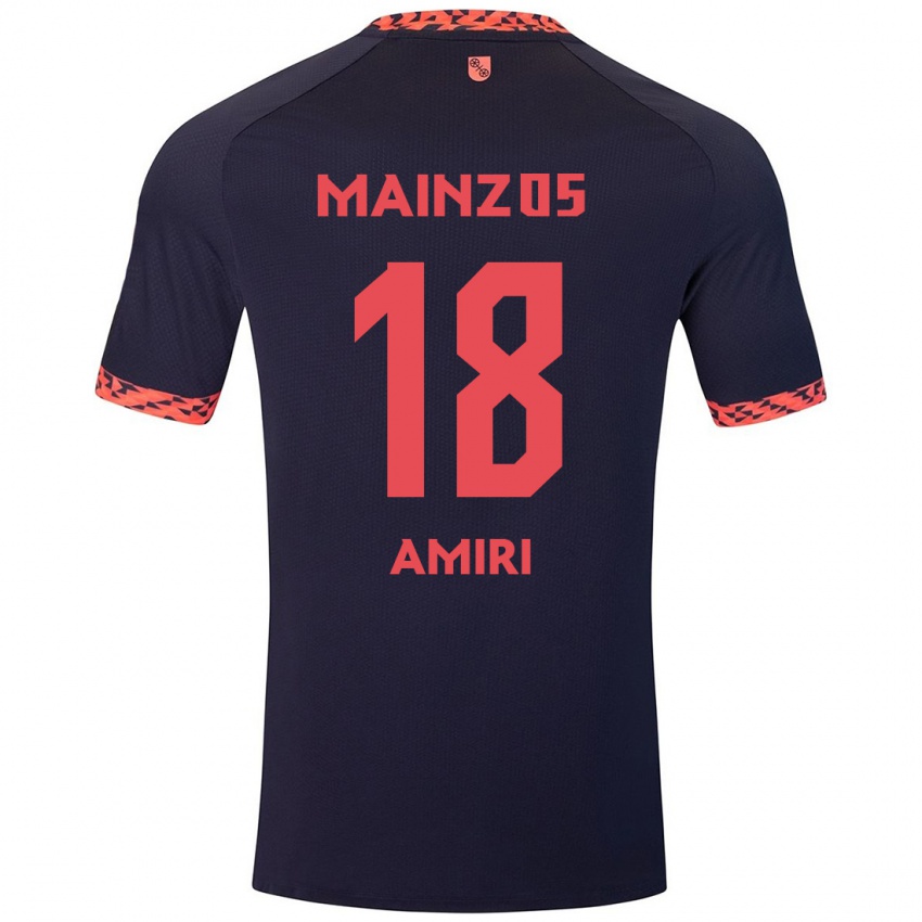 Mænd Nadiem Amiri #18 Blå Koralrød Udebane Spillertrøjer 2024/25 Trøje T-Shirt