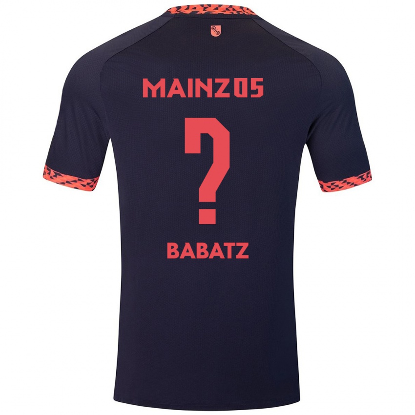 Mænd Louis Babatz #0 Blå Koralrød Udebane Spillertrøjer 2024/25 Trøje T-Shirt