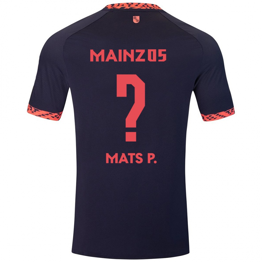 Mænd Mats Preßler #0 Blå Koralrød Udebane Spillertrøjer 2024/25 Trøje T-Shirt