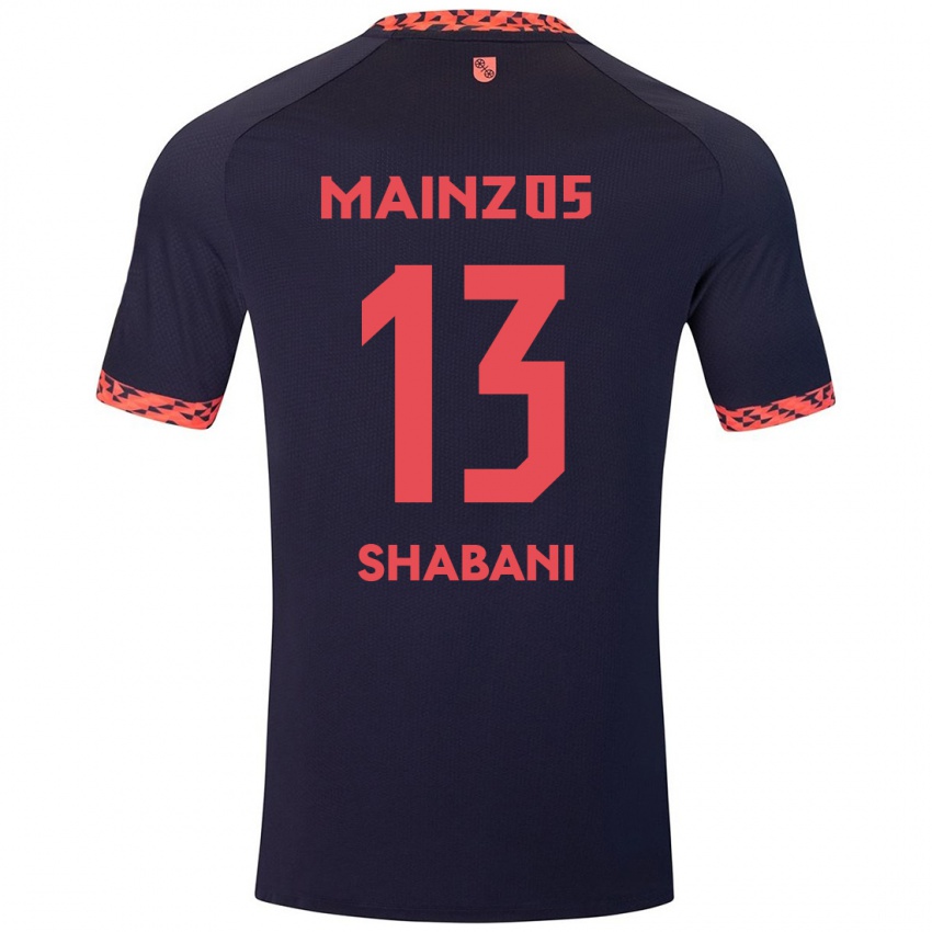 Mænd Eniss Shabani #13 Blå Koralrød Udebane Spillertrøjer 2024/25 Trøje T-Shirt