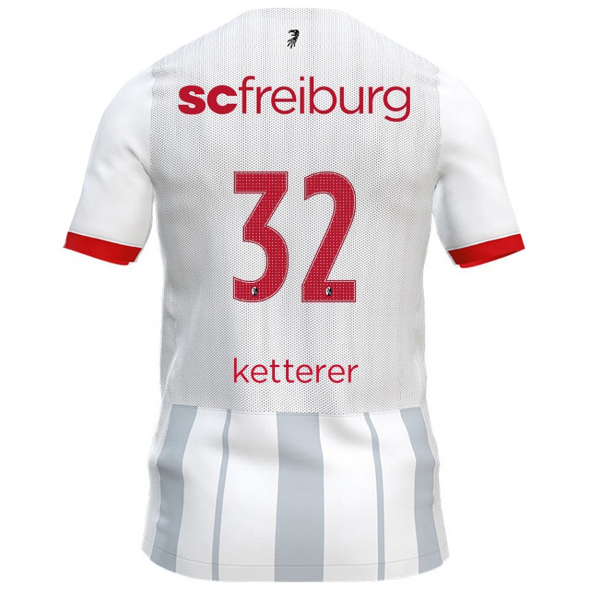 Mænd Ashley Ketterer #32 Hvid Grå Udebane Spillertrøjer 2024/25 Trøje T-Shirt