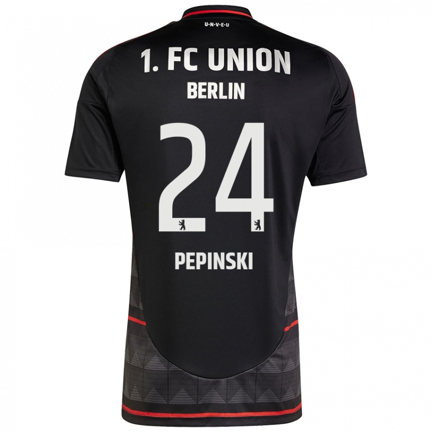 Mænd Louis Pepinski #24 Sort Udebane Spillertrøjer 2024/25 Trøje T-Shirt