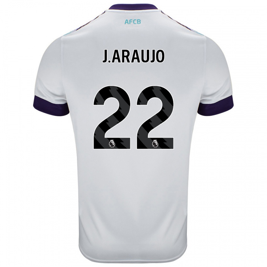 Mænd Julián Araujo #28 Hvid Grøn Lilla Udebane Spillertrøjer 2024/25 Trøje T-Shirt