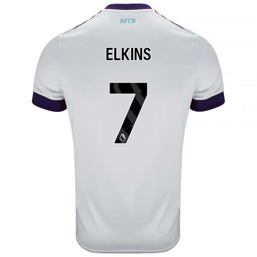 Mænd Elle Elkins #7 Hvid Grøn Lilla Udebane Spillertrøjer 2024/25 Trøje T-Shirt