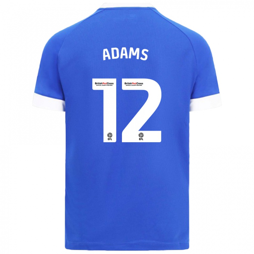 Kvinder Kelly Adams #12 Himmelblå Hjemmebane Spillertrøjer 2024/25 Trøje T-Shirt