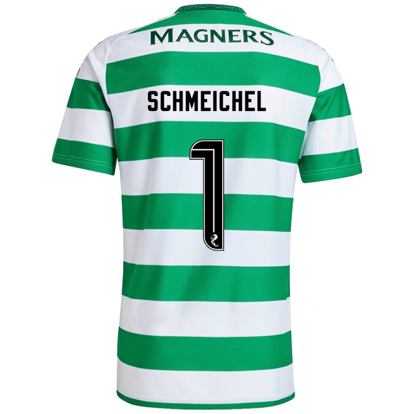 Kvinder Kasper Schmeichel #1 Grøn Hvid Hjemmebane Spillertrøjer 2024/25 Trøje T-Shirt