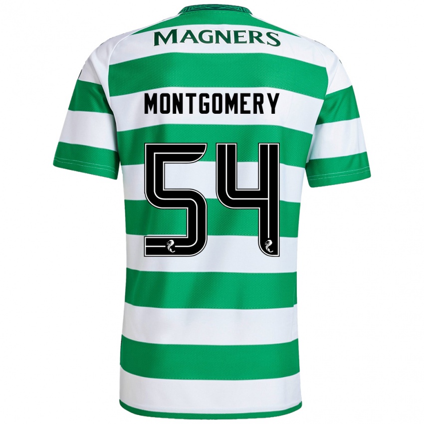 Kvinder Adam Montgomery #54 Grøn Hvid Hjemmebane Spillertrøjer 2024/25 Trøje T-Shirt