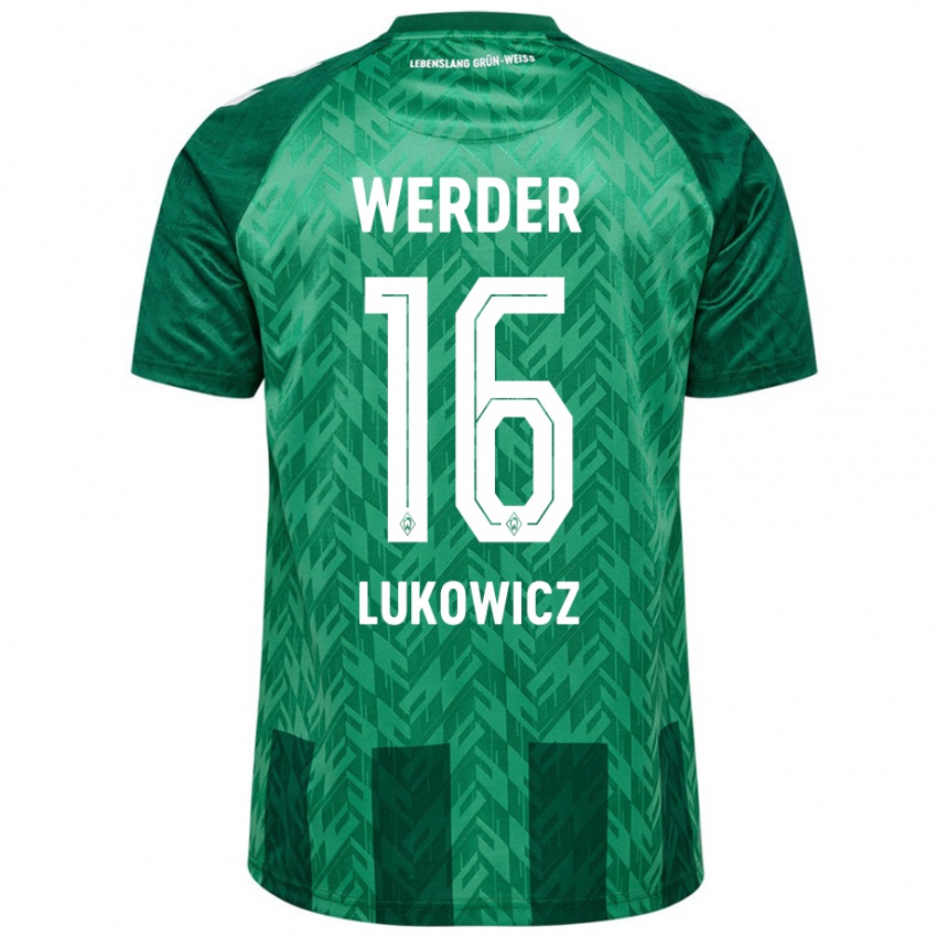 Kvinder Maik Lukowicz #16 Grøn Hjemmebane Spillertrøjer 2024/25 Trøje T-Shirt