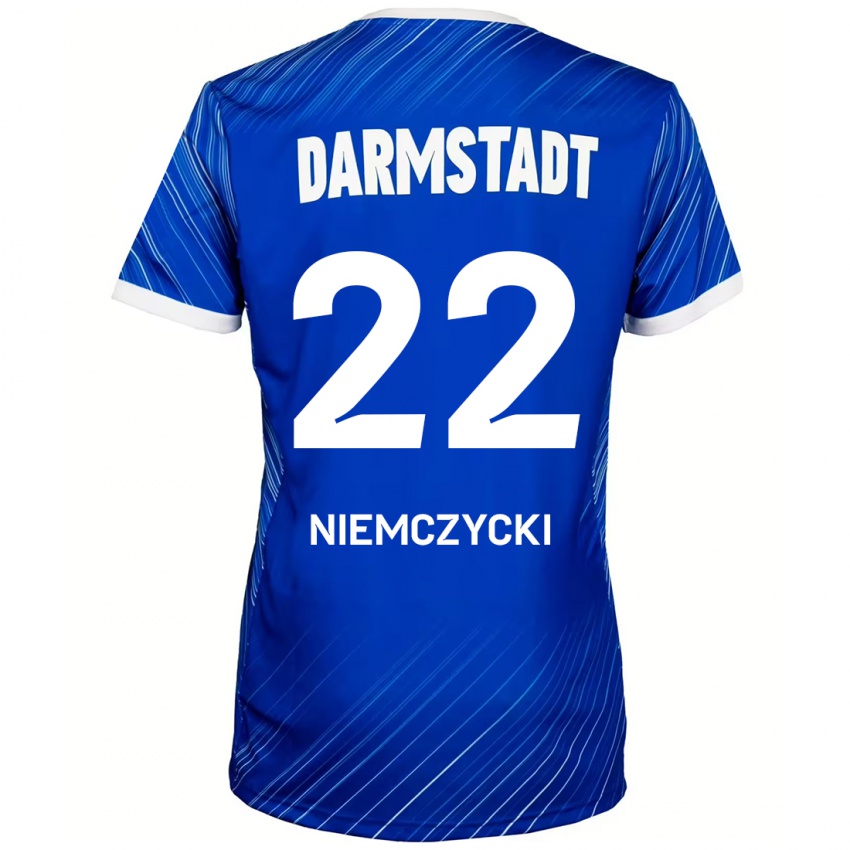 Kvinder Karol Niemczycki #22 Blå Hvid Hjemmebane Spillertrøjer 2024/25 Trøje T-Shirt