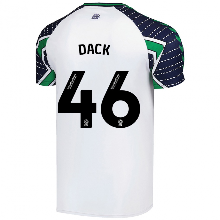 Kvinder Bradley Dack #46 Hvid Udebane Spillertrøjer 2024/25 Trøje T-Shirt