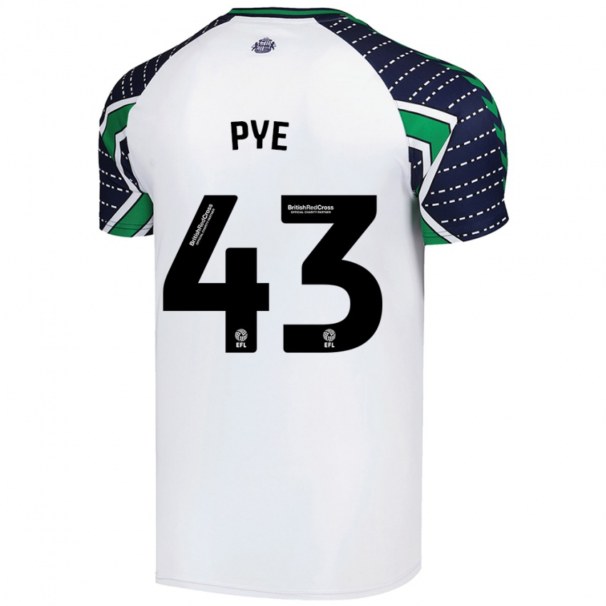 Kvinder Connor Pye #43 Hvid Udebane Spillertrøjer 2024/25 Trøje T-Shirt