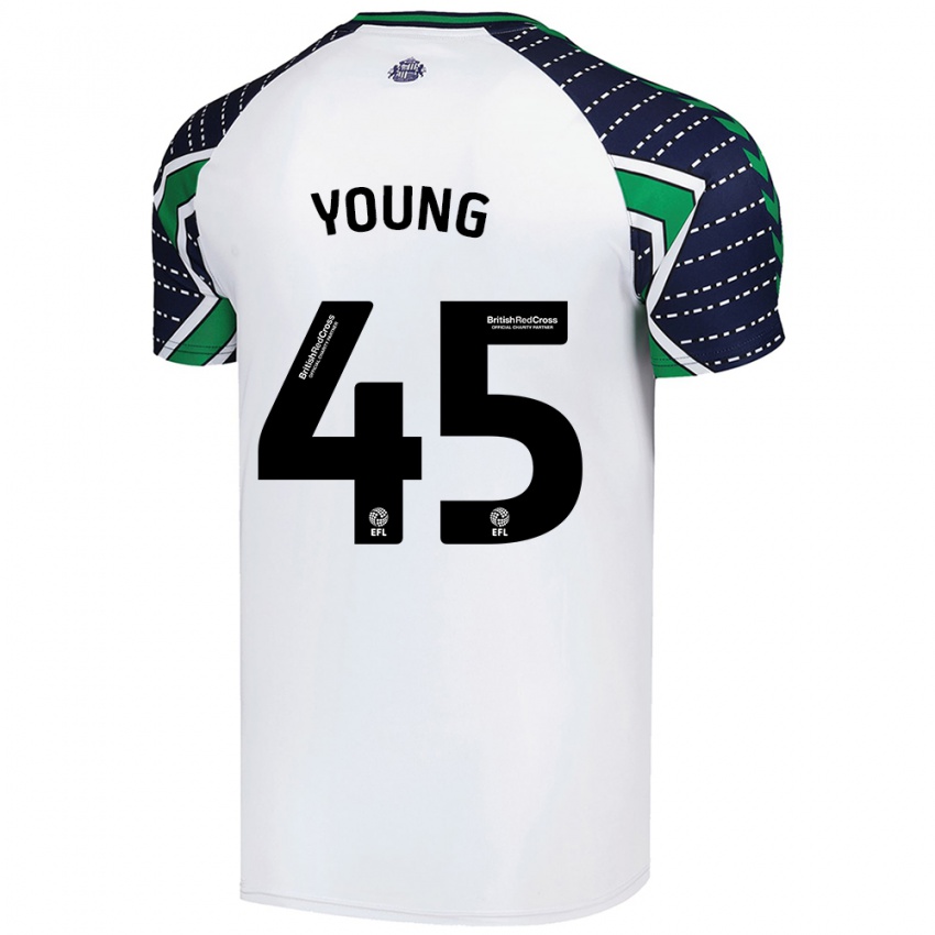 Kvinder Matthew Young #45 Hvid Udebane Spillertrøjer 2024/25 Trøje T-Shirt