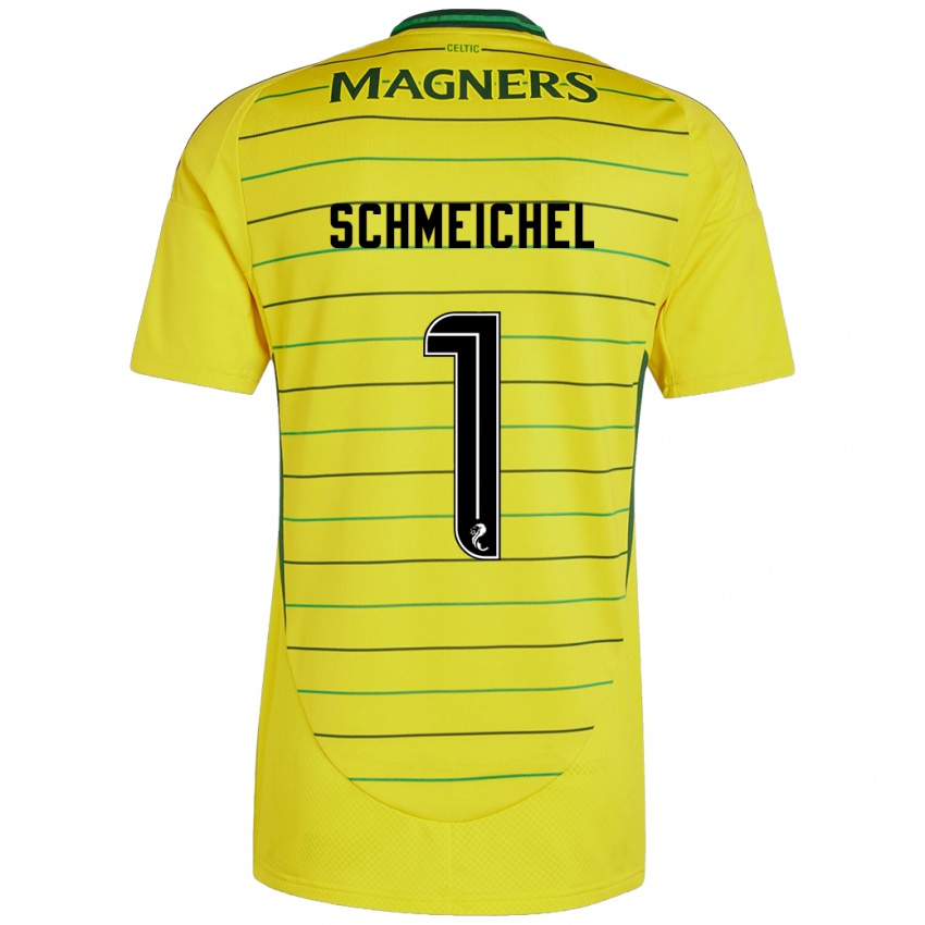 Kvinder Kasper Schmeichel #1 Gul Udebane Spillertrøjer 2024/25 Trøje T-Shirt