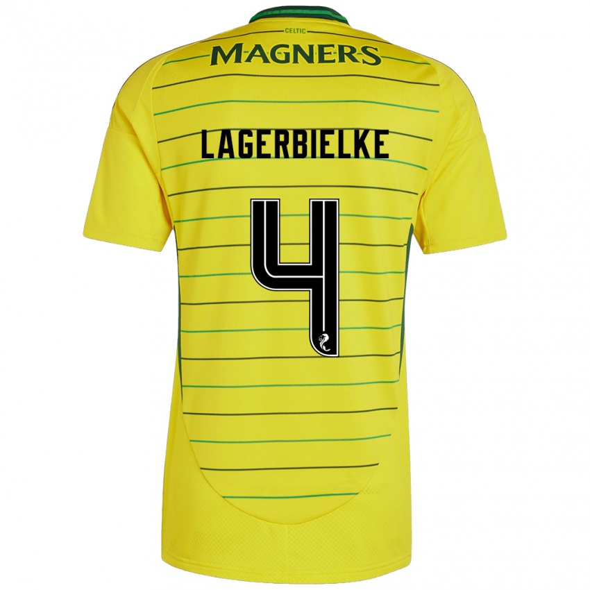 Kvinder Gustaf Lagerbielke #4 Gul Udebane Spillertrøjer 2024/25 Trøje T-Shirt