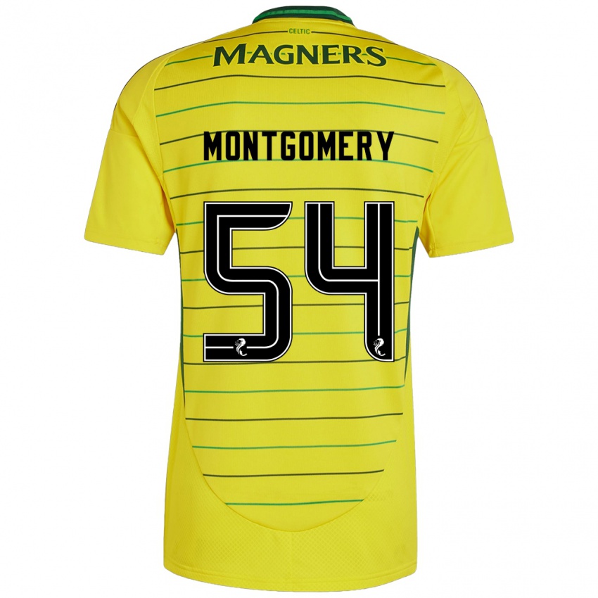 Kvinder Adam Montgomery #54 Gul Udebane Spillertrøjer 2024/25 Trøje T-Shirt