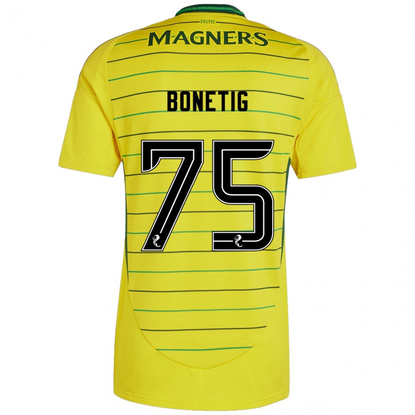 Kvinder Liam Bonetig #75 Gul Udebane Spillertrøjer 2024/25 Trøje T-Shirt