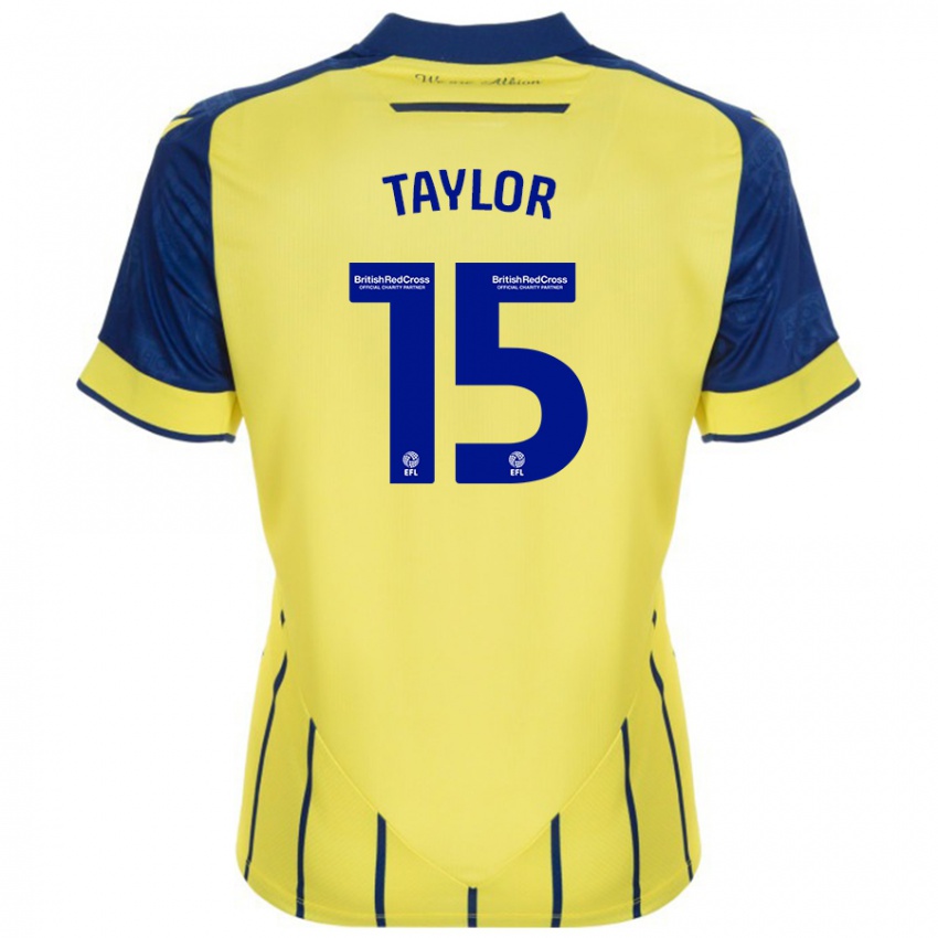 Kvinder Caleb Taylor #15 Gul Blå Udebane Spillertrøjer 2024/25 Trøje T-Shirt