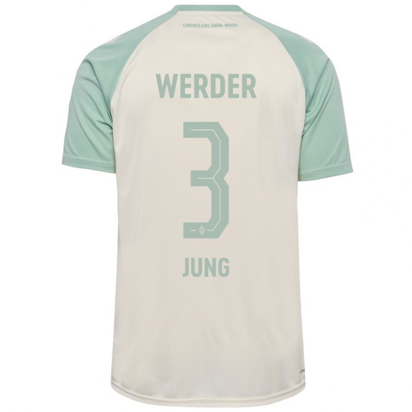 Kvinder Anthony Jung #3 Råhvid Lysegrøn Udebane Spillertrøjer 2024/25 Trøje T-Shirt