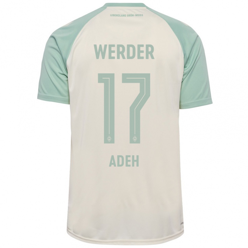 Kvinder Bob-Ignatius Adeh #17 Råhvid Lysegrøn Udebane Spillertrøjer 2024/25 Trøje T-Shirt