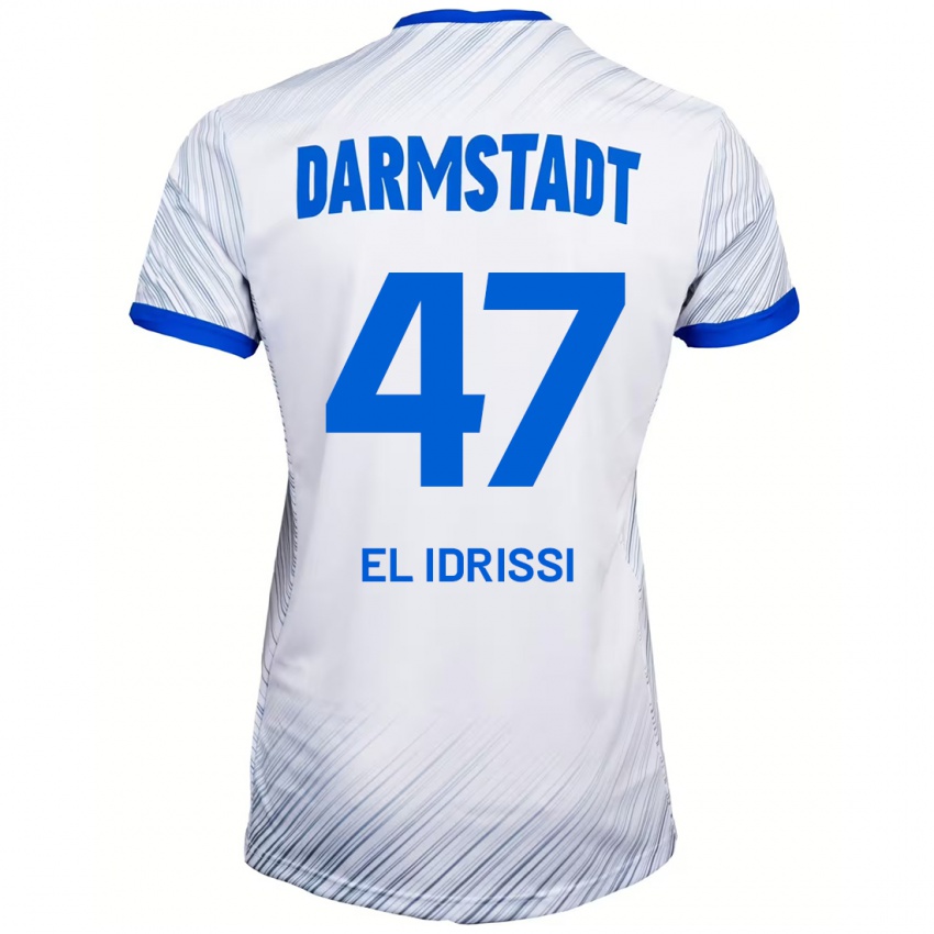 Kvinder Othmane El Idrissi #47 Hvid Blå Udebane Spillertrøjer 2024/25 Trøje T-Shirt