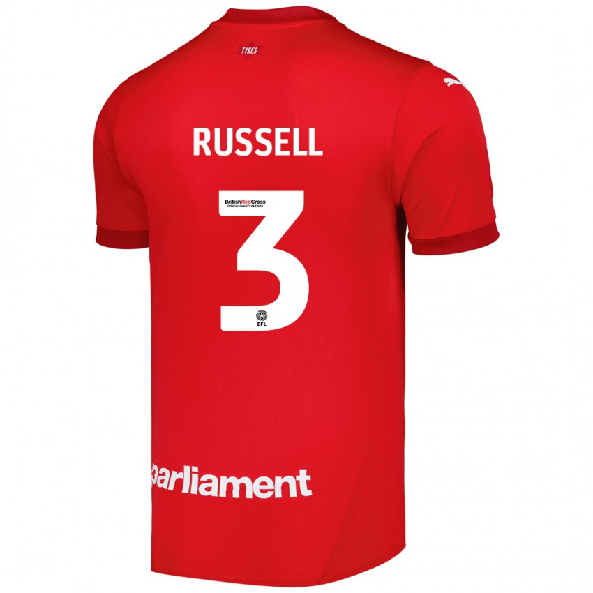 Børn Jon Russell #3 Rød Hjemmebane Spillertrøjer 2024/25 Trøje T-Shirt