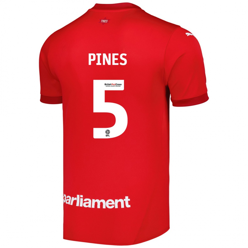 Børn Donovan Pines #5 Rød Hjemmebane Spillertrøjer 2024/25 Trøje T-Shirt