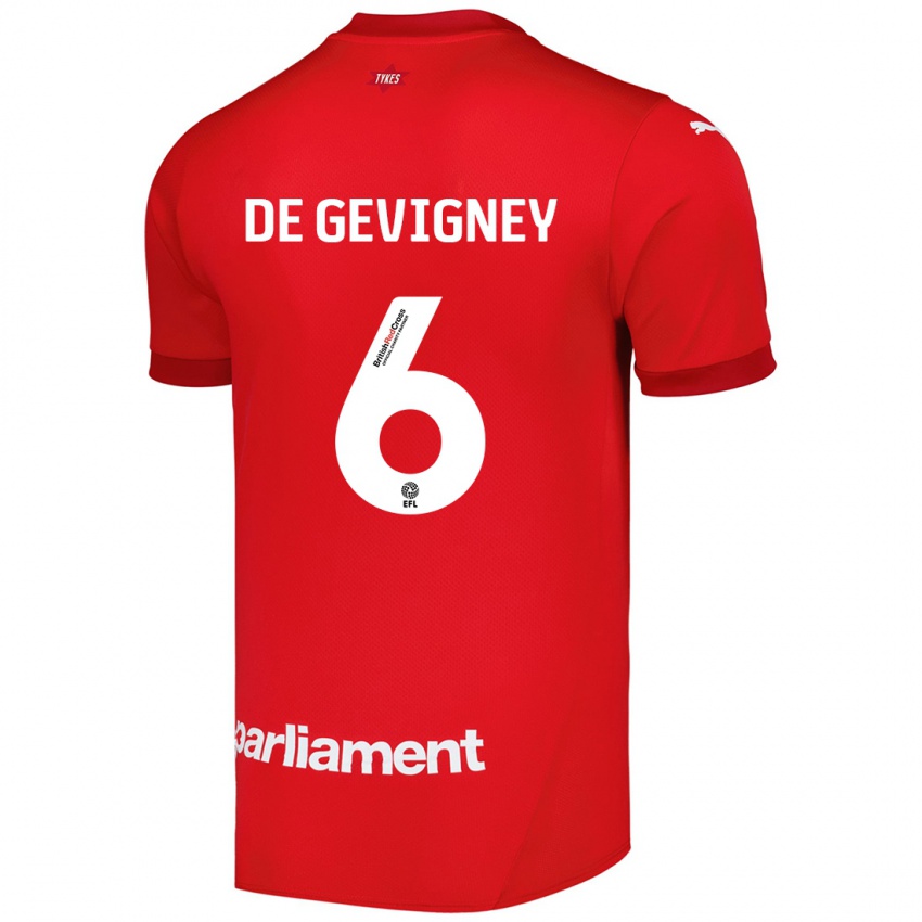 Børn Maël De Gevigney #6 Rød Hjemmebane Spillertrøjer 2024/25 Trøje T-Shirt