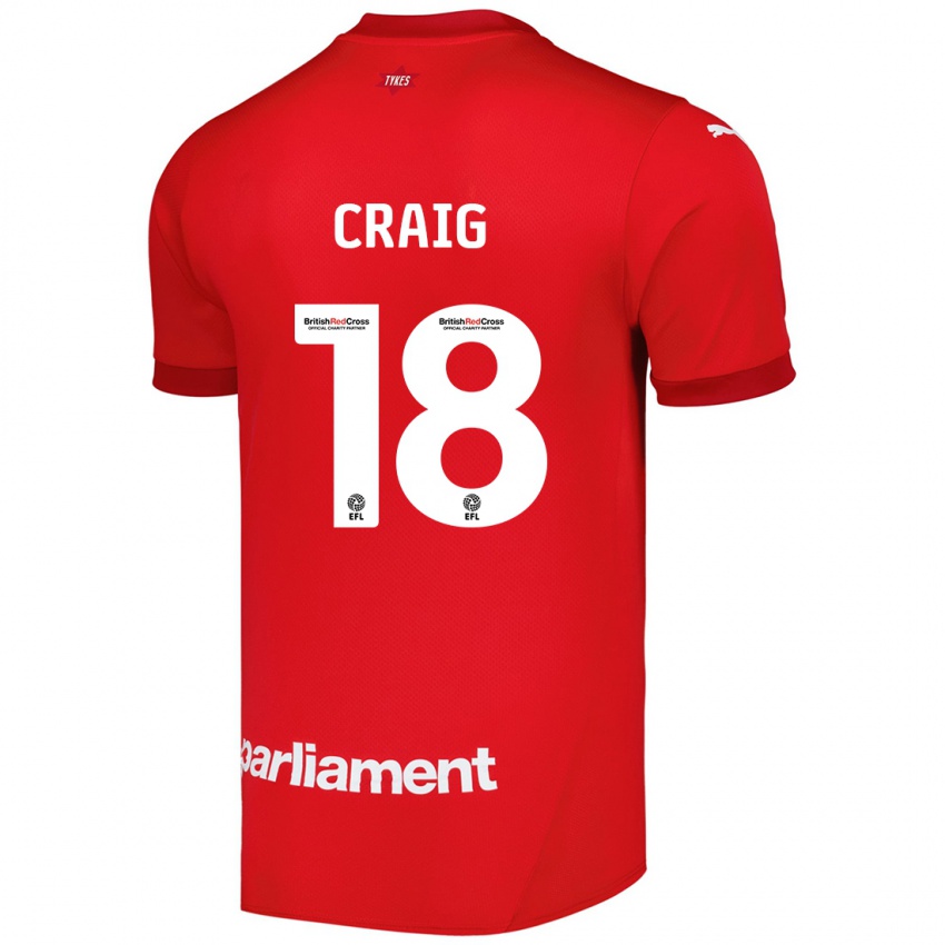 Børn Matthew Craig #18 Rød Hjemmebane Spillertrøjer 2024/25 Trøje T-Shirt