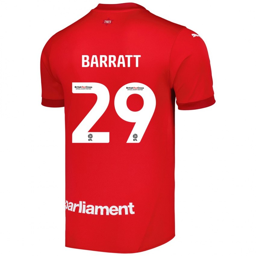 Børn Connor Barratt #29 Rød Hjemmebane Spillertrøjer 2024/25 Trøje T-Shirt