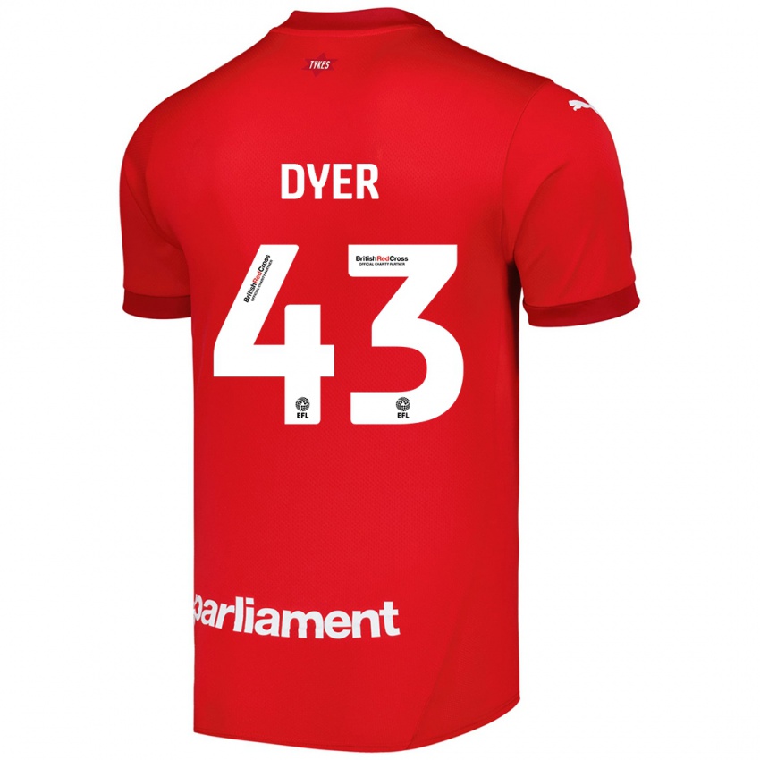 Børn Josiah Dyer #43 Rød Hjemmebane Spillertrøjer 2024/25 Trøje T-Shirt