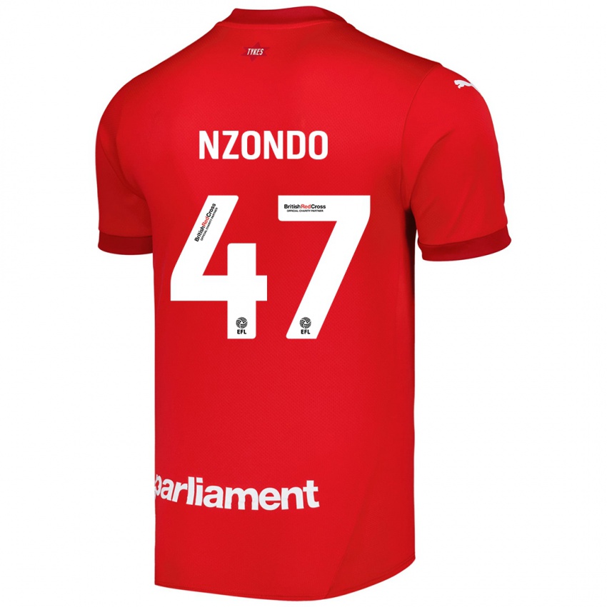 Børn Emmaisa Nzondo #47 Rød Hjemmebane Spillertrøjer 2024/25 Trøje T-Shirt