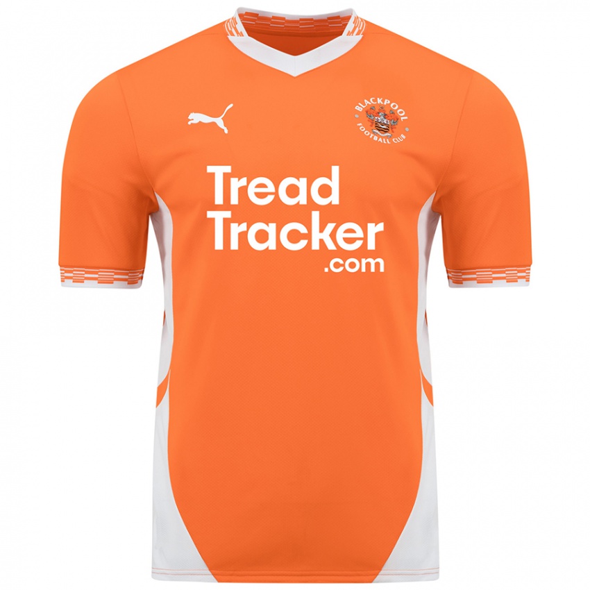 Børn Oliver Norburn #6 Orange Hvid Hjemmebane Spillertrøjer 2024/25 Trøje T-Shirt