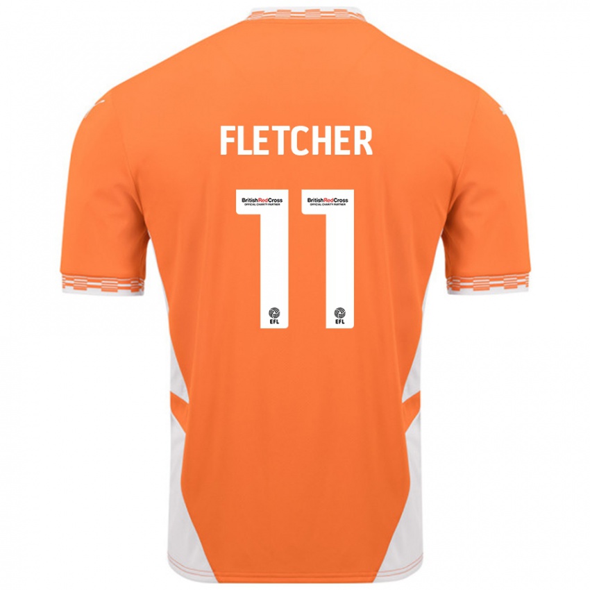 Børn Ashley Fletcher #11 Orange Hvid Hjemmebane Spillertrøjer 2024/25 Trøje T-Shirt